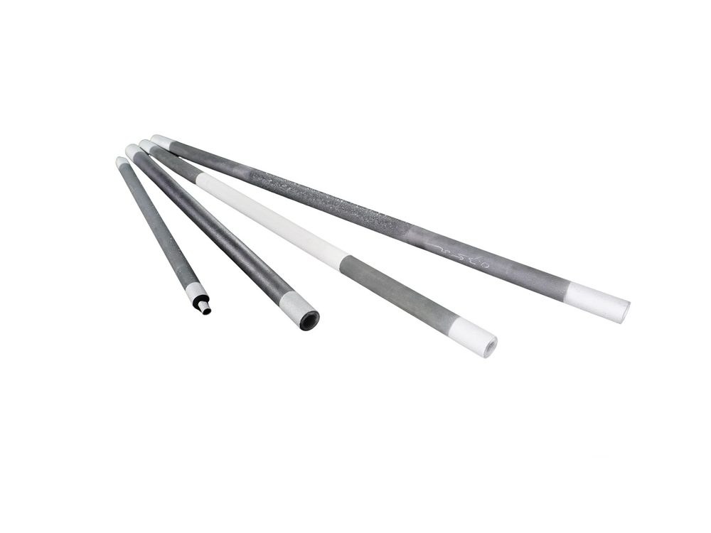 Several silicon carbide heating rods arranged for an industrial furnace