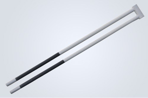 Spiral SiC heating element showing a compact active heating section